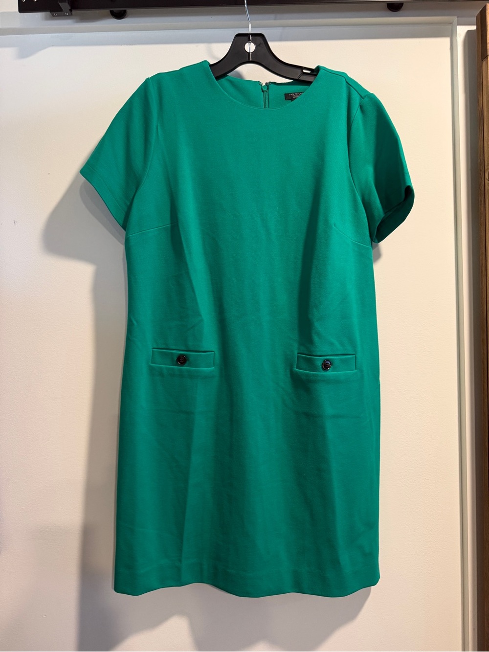 Ann Taylor Factory Emerald Green Short-Sleeve Shift Dress
